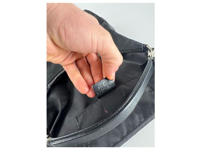 Vintage Gucci Canvas-Leder-Handtasche Schwarz - Ansicht 4