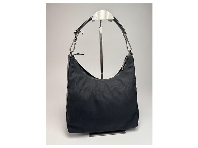 Vintage Gucci Canvas-Leder-Handtasche Schwarz - Ansicht 6