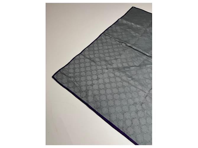 Céline Vintage Celine Monogramm Schal Silber Blau - Ansicht 4