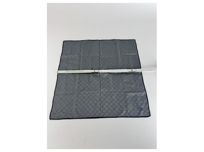 Céline Vintage Celine Monogramm Schal Silber Blau - Ansicht 5