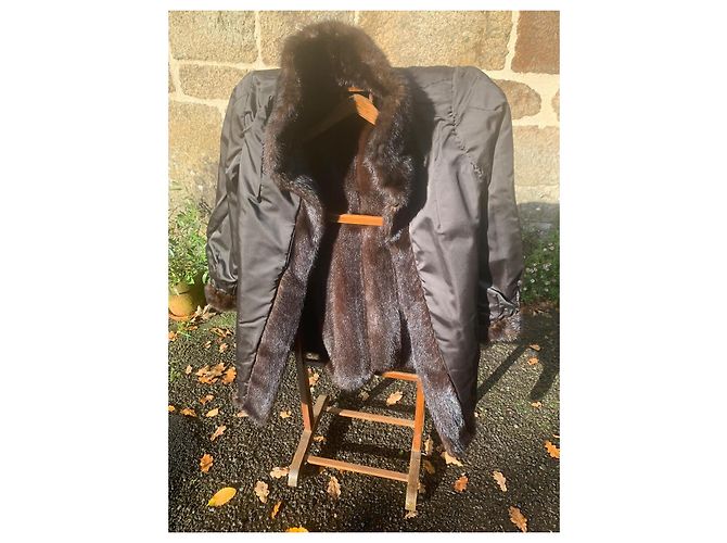 Autre Marque Abrigo de piel de visón marrón Castaño - vista 7