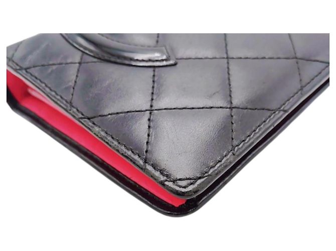 Chanel Cambon Bifold Langbörse Schwarz Pink - Ansicht 10