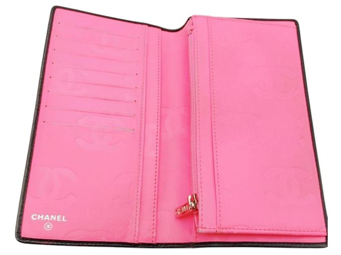 Chanel Cambon Bifold Langbörse Schwarz Pink - Ansicht 12
