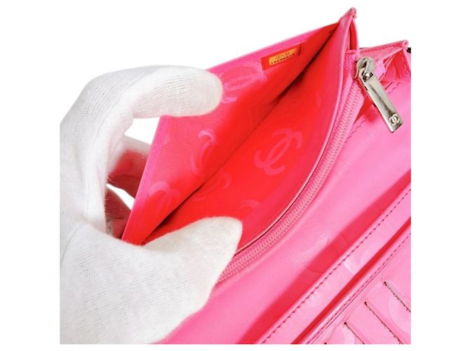 Chanel Cambon Bifold Langbörse Schwarz Pink - Ansicht 15