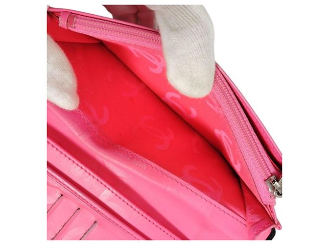 Chanel Cambon Bifold Langbörse Schwarz Pink - Ansicht 18
