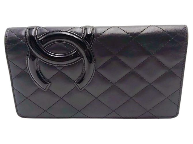 Chanel Cambon Bifold Langbörse Schwarz Pink - Ansicht 2