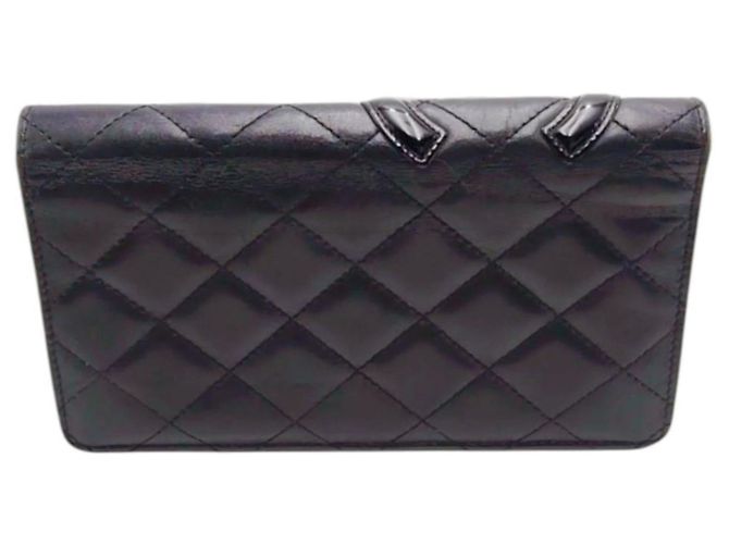 Chanel Cambon Bifold Langbörse Schwarz Pink - Ansicht 3