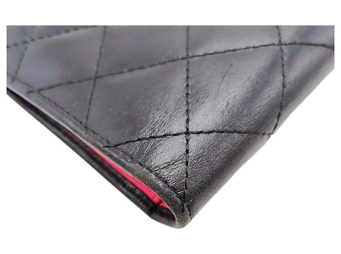 Chanel Cambon Bifold Langbörse Schwarz Pink - Ansicht 8