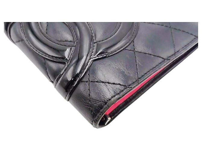 Chanel Cambon Bifold Langbörse Schwarz Pink - Ansicht 9