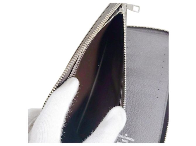 Louis Vuitton Zippy Geldbörse aus Damier-Canvas Braun Damier ebene - Ansicht 17