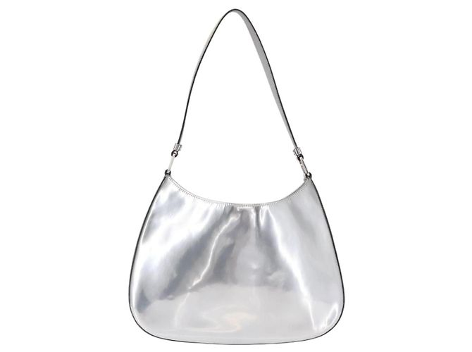 Prada Cleo Schultertasche aus Spazzolato-Leder Mittel Silber - Ansicht 2