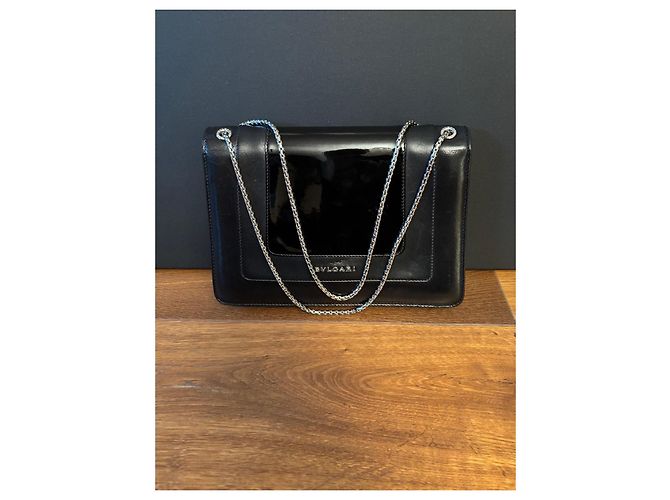 Bulgari Schwarze Lederhandtasche Serpenti von Bvlgari - Ansicht 15