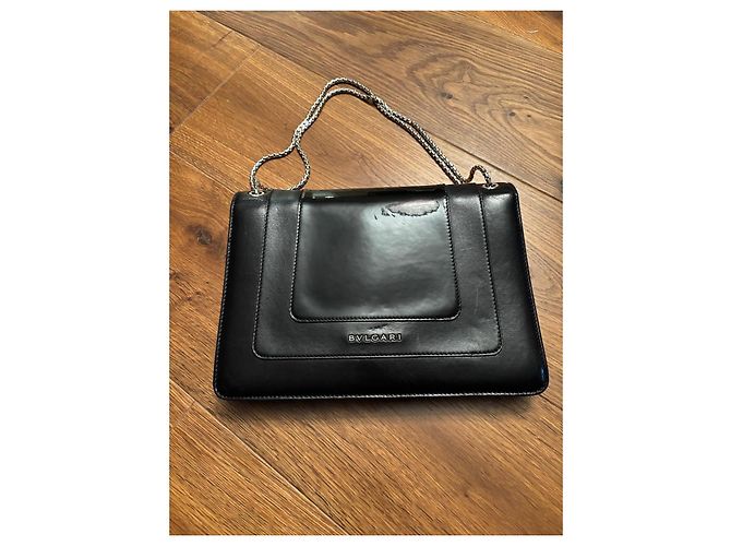 Bulgari Schwarze Lederhandtasche Serpenti von Bvlgari - Ansicht 2