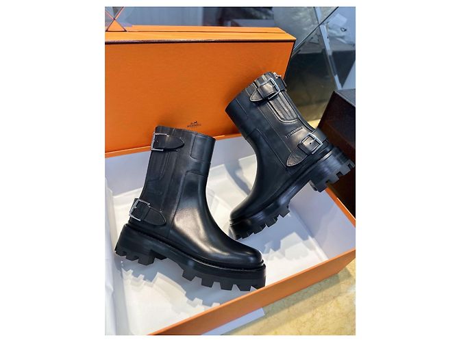 Stivaletti Hermès Vancouver in pelle nera Nero - vista 7