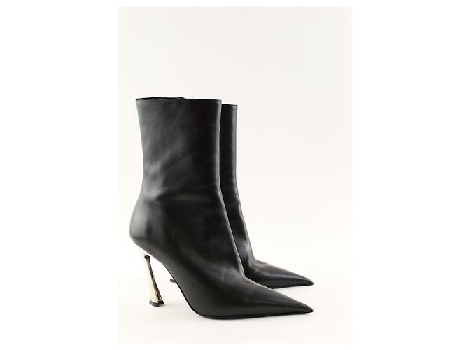 Thierry Mugler Botas de cuero negro - vista 3