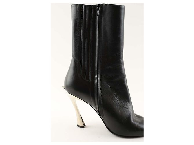 Thierry Mugler Botas de cuero negro - vista 4