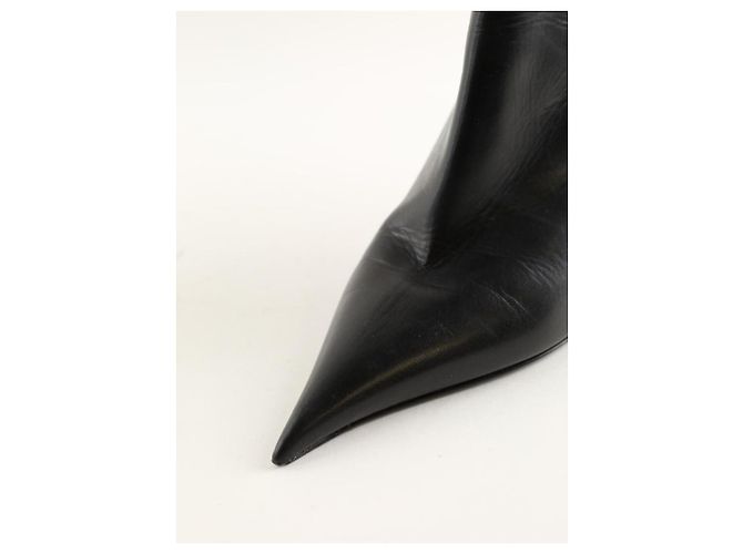 Thierry Mugler Botas de cuero negro - vista 5