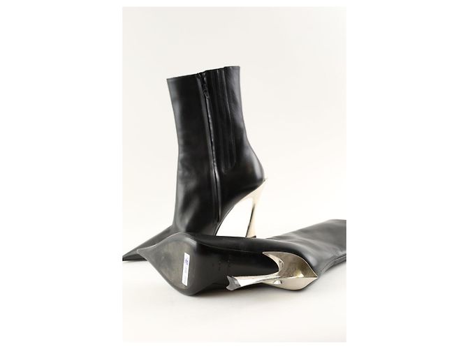 Thierry Mugler Botas de cuero negro - vista 6