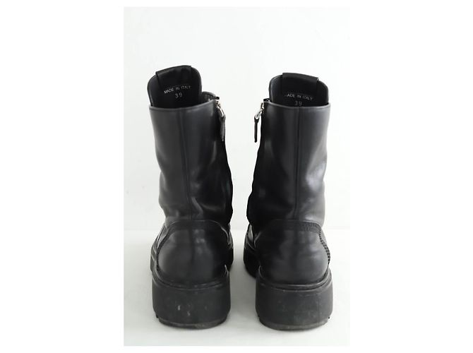Miu Miu Botas de cuero negro - vista 2
