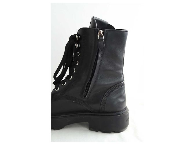 Miu Miu Botas de cuero negro - vista 3