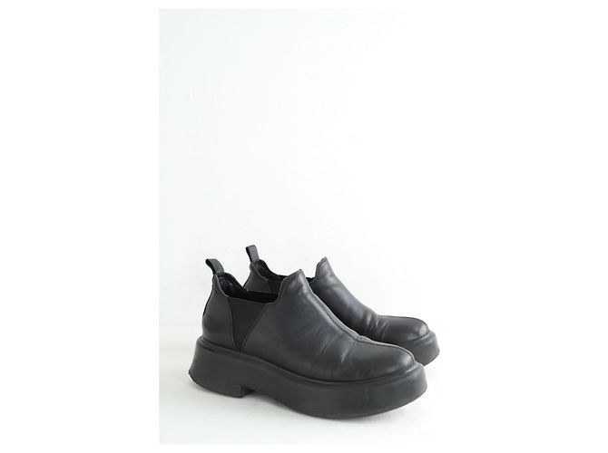 The row Mocassini in pelle nera Nero - vista 3