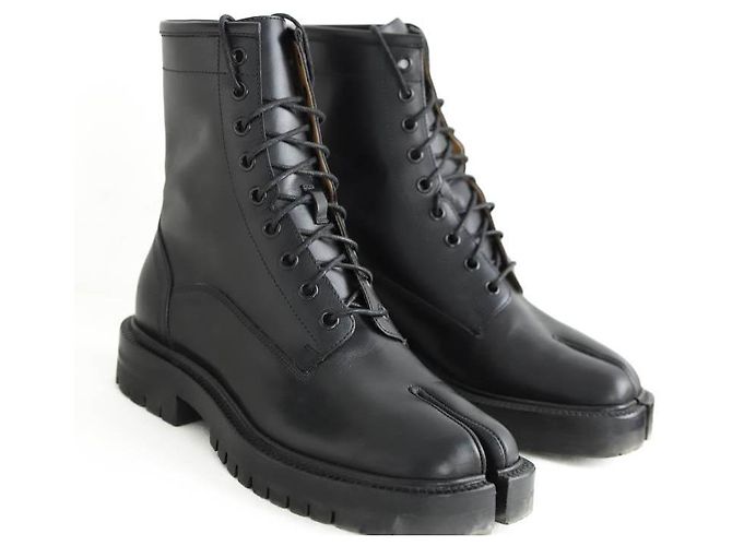 Maison Martin Margiela Schwarze Leder Schnürstiefel - Ansicht 3