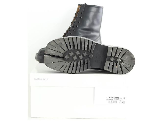 Maison Martin Margiela Schwarze Leder Schnürstiefel - Ansicht 6