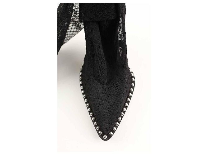 Alexander Wang Bota de cano alto preta - view 4
