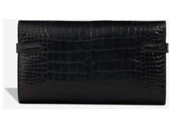 Hermès Borsa HERMES Kelly Mini in Pelle Esotica Nera - 102987 Nero - vista 2