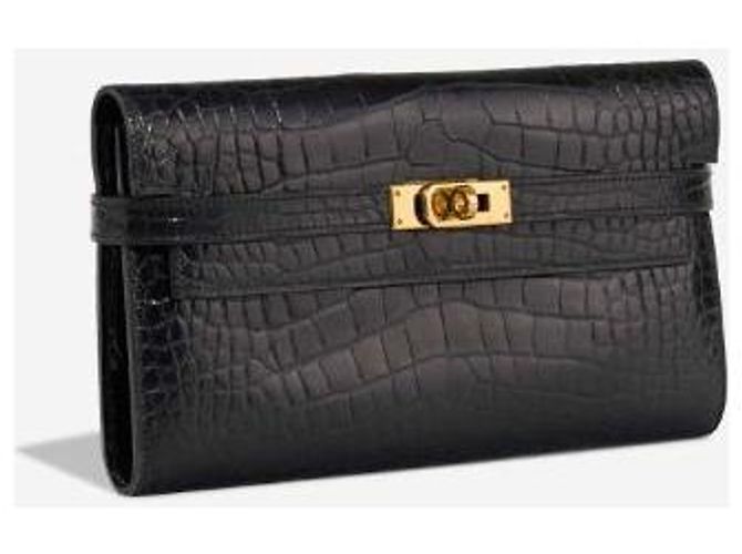 Hermès Borsa HERMES Kelly Mini in Pelle Esotica Nera - 102987 Nero - vista 3