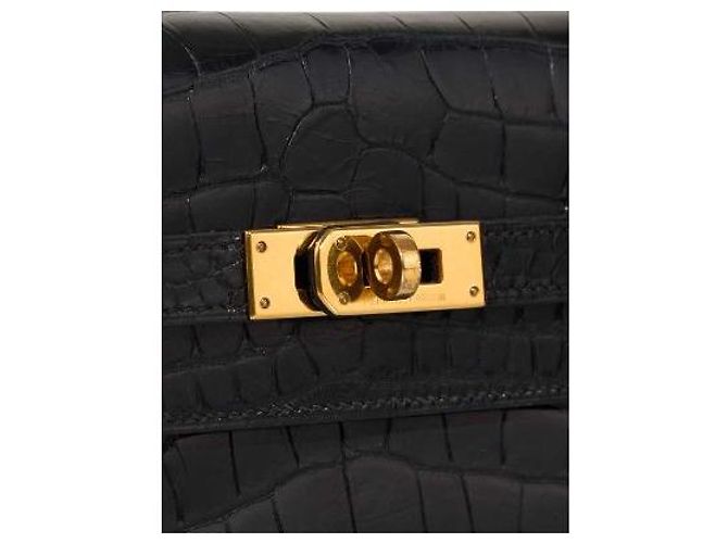 Hermès Borsa HERMES Kelly Mini in Pelle Esotica Nera - 102987 Nero - vista 4