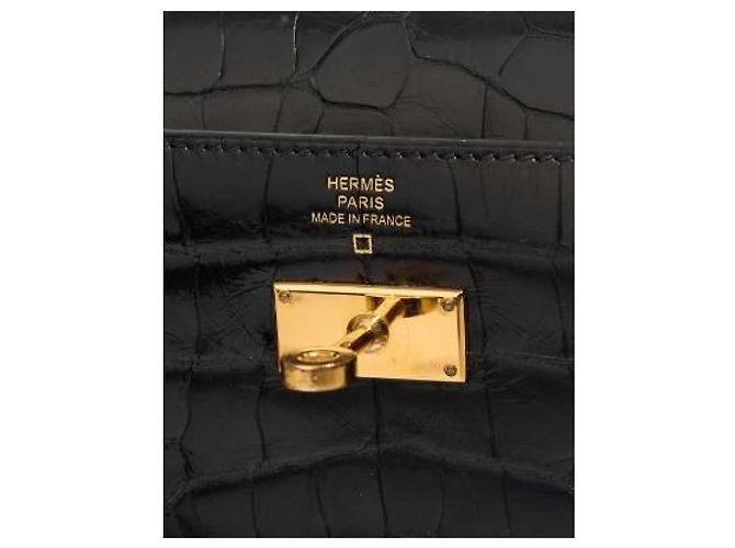 Hermès Borsa HERMES Kelly Mini in Pelle Esotica Nera - 102987 Nero - vista 5