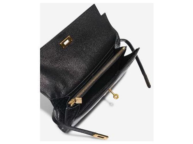 Hermès Borsa HERMES Kelly Mini in Pelle Esotica Nera - 102987 Nero - vista 6