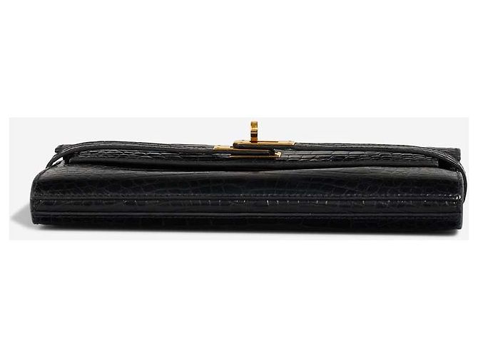 Hermès Borsa HERMES Kelly Mini in Pelle Esotica Nera - 102987 Nero - vista 7