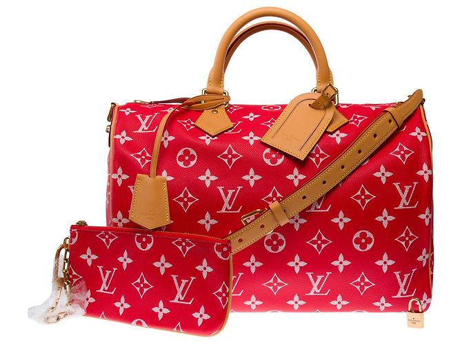 Borsa LOUIS VUITTON Speedy in Pelle Rossa - 103016 Rosso - vista 3