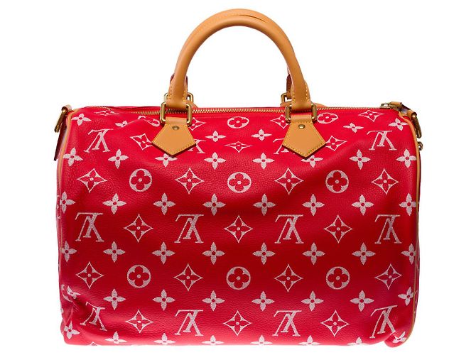 Borsa LOUIS VUITTON Speedy in Pelle Rossa - 103016 Rosso - vista 4