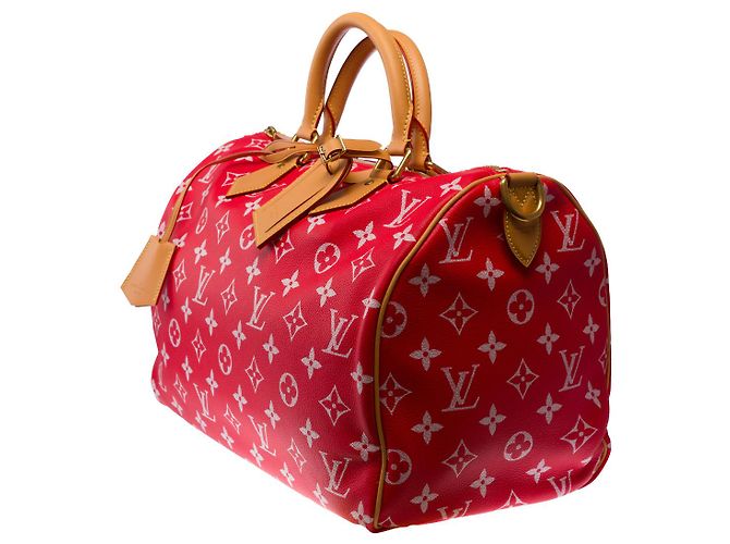 Borsa LOUIS VUITTON Speedy in Pelle Rossa - 103016 Rosso - vista 5