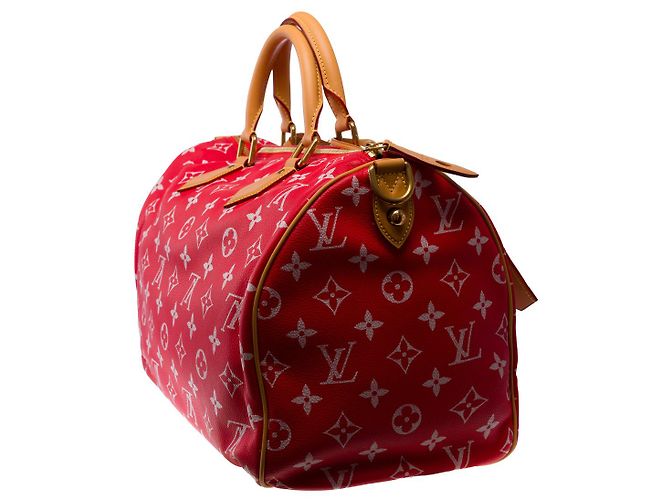 Borsa LOUIS VUITTON Speedy in Pelle Rossa - 103016 Rosso - vista 6