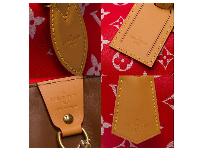 Borsa LOUIS VUITTON Speedy in Pelle Rossa - 103016 Rosso - vista 7