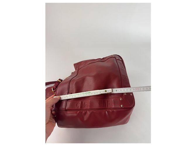 Chloé Vintage Chloe Leder Tote Bag Rot - Ansicht 13