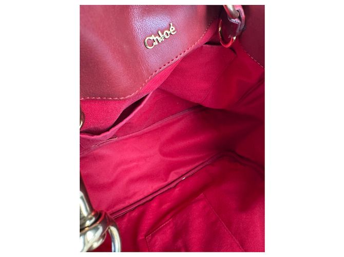 Chloé Vintage Chloe Leder Tote Bag Rot - Ansicht 4