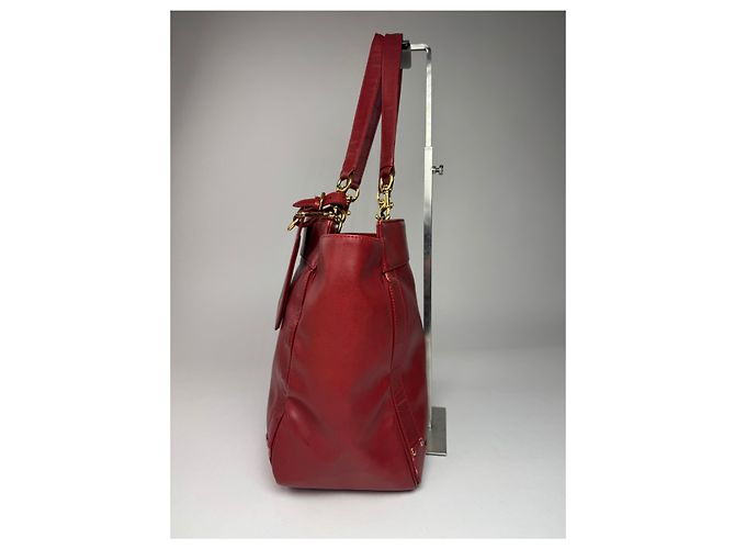 Chloé Vintage Chloe Leder Tote Bag Rot - Ansicht 6