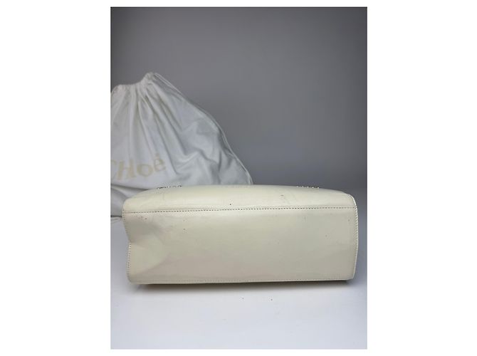 Chloé Vintage Chloe Lederhandtasche grau und weiß - Ansicht 11