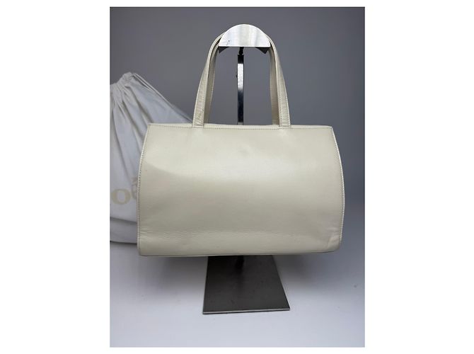 Chloé Vintage Chloe Lederhandtasche grau und weiß - Ansicht 7