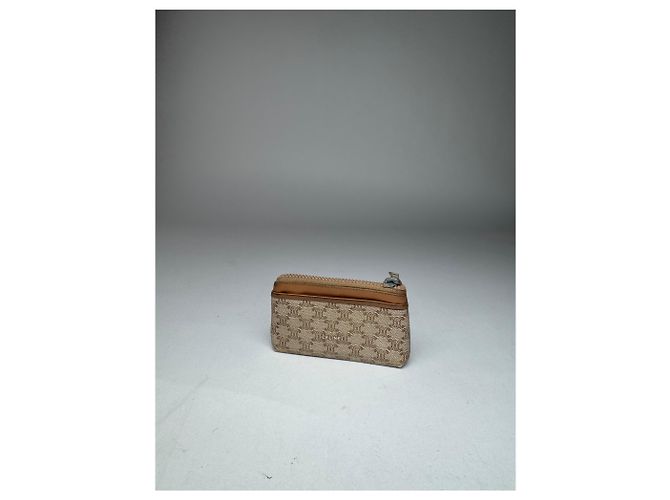 Triomphe Céline Vintage Celine Paris Leder Monogramm Tasche Beige Braun - Ansicht 2