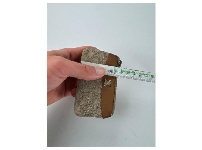 Triomphe Céline Vintage Celine Paris Leder Monogramm Tasche Beige Braun - Ansicht 7