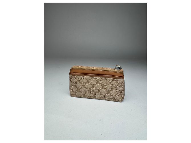 Triomphe Céline Vintage Celine Paris Leder Monogramm Tasche Beige Braun - Ansicht 9