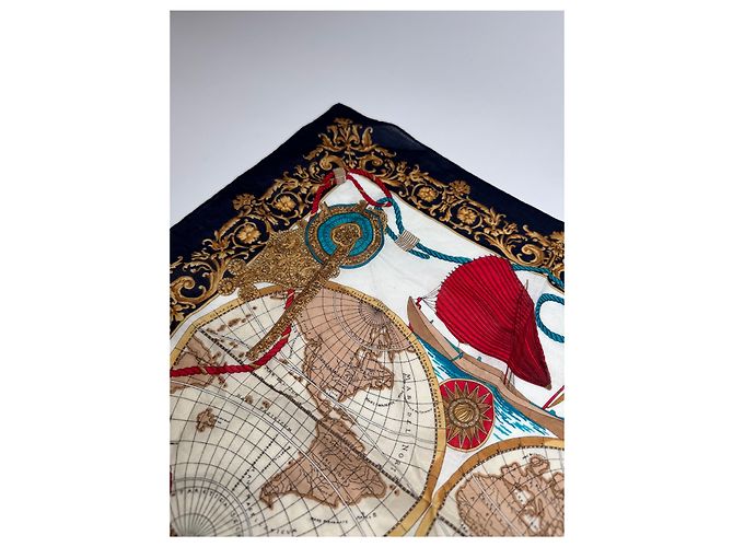 Céline Sciarpa Nautica Vintage Celine Paris Multicolore - vista 4