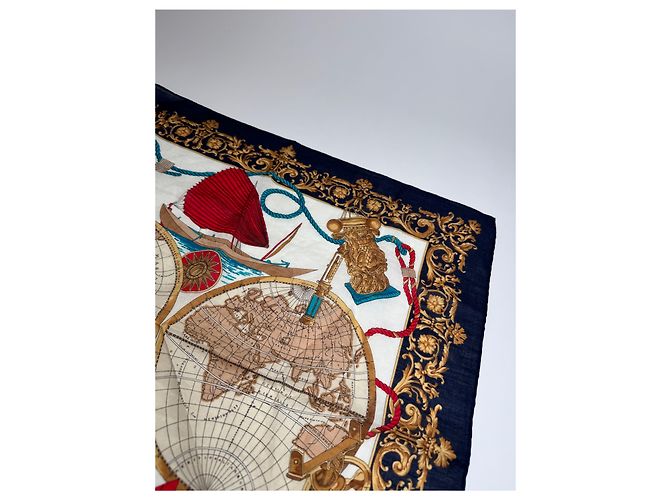 Céline Sciarpa Nautica Vintage Celine Paris Multicolore - vista 6