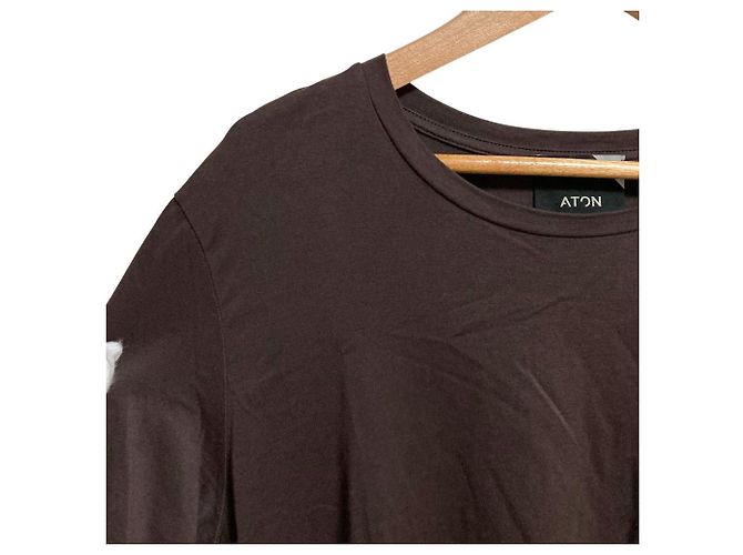 Autre Marque Camiseta larga con dobladillo redondeado ATON Castaño - vista 3